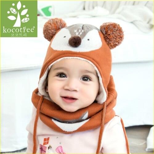 2pcs/set Baby Winter Hat Autumn Keep Warm Hats & Scarf Pompom Ball Knitted Crochet Beanies Hats For Kids Baby Boys Girl Hat Caps