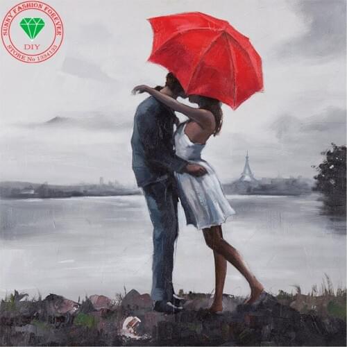 DIY 5D Diamond Painting Lover Crystal Diamond Painting Cross Stitch Needlework Diamond Embroidery People Home Decorative