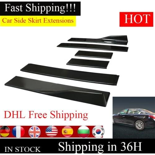 For BMW Benz Ford Focus 2M Black/Carbon Fiber Look Car Bumper Side Stand Extensions Universal Side Lip Car Side Shirt Extensions