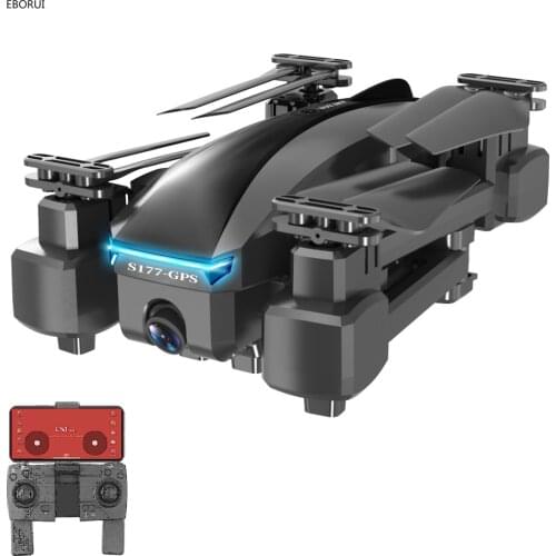 EBORUI S177 GPS RC Drone 4K Dual Cams 5G WiFi FPV Drone Optical Flow Positioning RC Quadcopter with GPS Return Home RTF Gift Toy