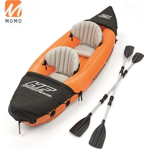 High-End Luxury Genuine Single Double Kayak Inflatable Boat Inflatable Boat Fishing Boat Rubber Raft Folding Single Wood