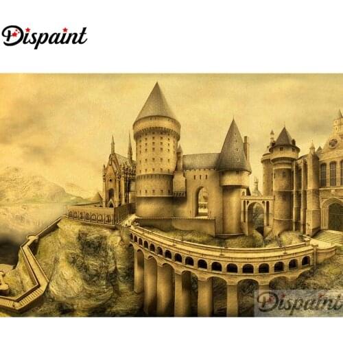 Dispaint Full Square/Round Drill 5D DIY Diamond Painting "Castle scenery" Embroidery Cross Stitch 3D Home Decor A11871