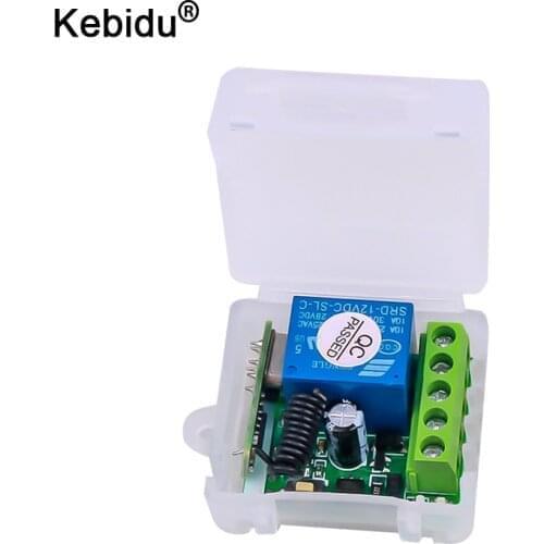 Kebidu DC 12V 433 Mhz Mini Remote Controls RF Transmitter with Wireless Remote Control Switch 1CH relay Receiver Module