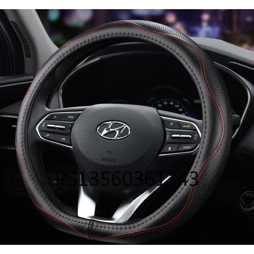 For South Korean Hyundai Ix35 Elantra MISTRA SONATA Tucson Santafe leather steering wheel cover