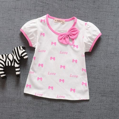 Summer Girls' T-shirt Western-style Baby Girl Infant Bottoming Shirt Fashion Korean Half Sleeve Top Baby Girl Clothes