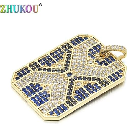 22*31mm Hot Fashion Micro Pave Cubic Zirconia DIY Jewelry Bracelet Necklace Making, Hole: 3mm, Model: VD97