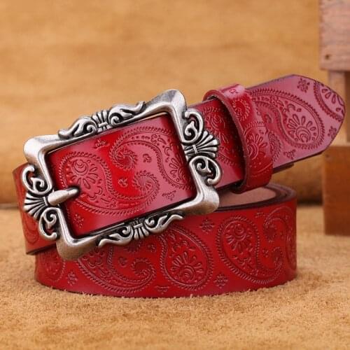 Fashion Belts Female Famous Brand Designer Belts Women Embossed Popular PU Alloy Buckle Woman Belt