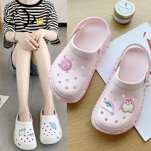 36-40 Womens Mules & Clogs Summer Female Sandals Candy Color Non-Slip Breathable Beach Slippers Ladies Garden Shoes Hy21