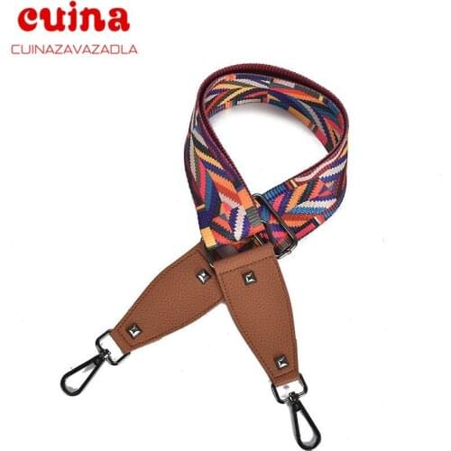 Nylon Bag Strap Woman Colored Straps For Crossbody Messenger Shoulder Bag Accessories Adjustable Embroidered Belts Straps