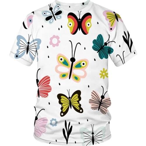 2021 New Fashion T-shirt Cartoon Butterfly Top Men T-shirt 3D Printed T-shirts Popular Short Sleeve For Male Casual Men clothing