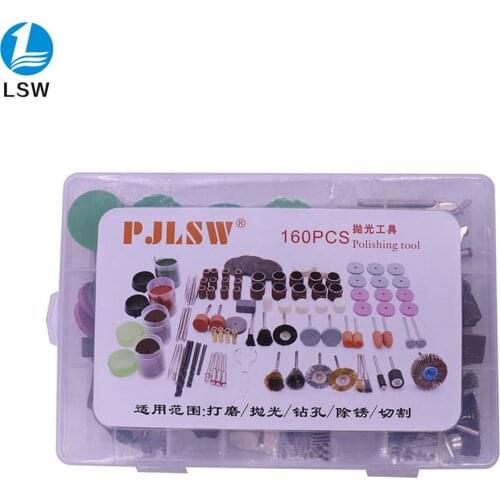 PJLSW 160PCS Dremel Mini Drill Rotary Tool Accessories Bit Set for Grinding Polishing Cutting Abrasive Tools Kits