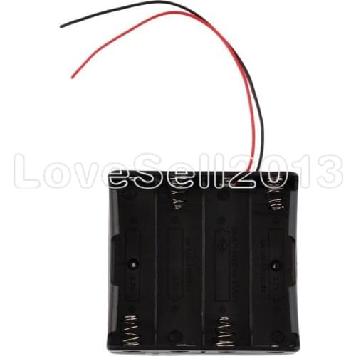 10PCS Plastic Battery Case Storage Box Holder with Wire Leads for 4 X AA 6.0V 4AA