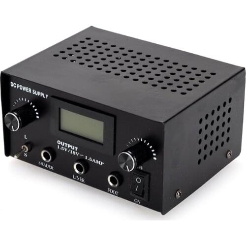 Recommend Tattoo Power Supply Black Steel Dual Digital LCD Tattoo Machine Power Supply Tatoo Body Art Supply Free Shipping
