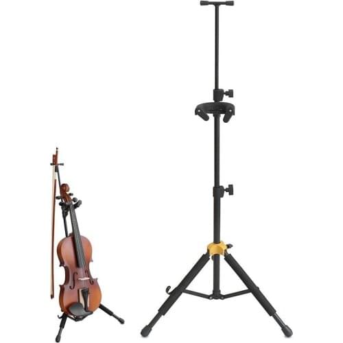 Portable Folding Aluminum Alloy Floor Violin Ukulele Stand with Stable Tripod Holder for musical instrument exhibition storage