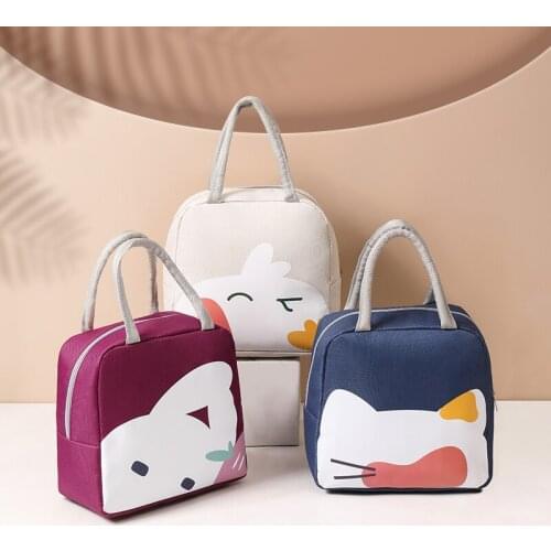 Portable Lunch Bag Thermal Insulated Lunch Box Tote Cooler Bag Bento Pouch Lunch Container School Food Storage Bags
