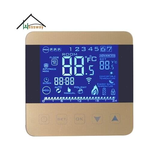 EU Dual sensor Programmable heating thermostat regulator with Child lock Holiday mode