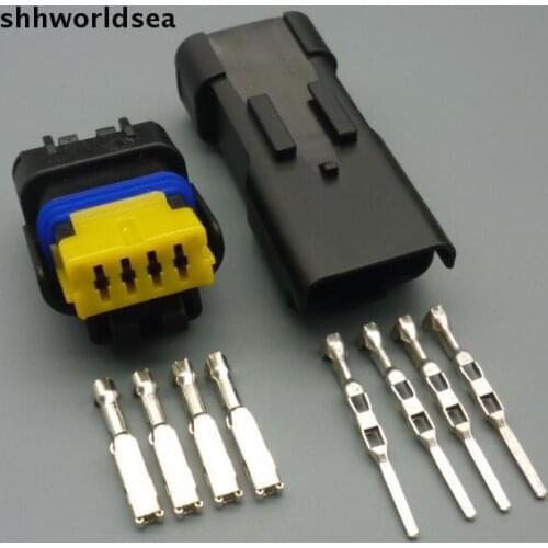 Shhworldsea 4 Pin 1.5MM auto car FO Turn light Plug water temperature Oxygen Sensor female connector sealed plug for PEUGEOT