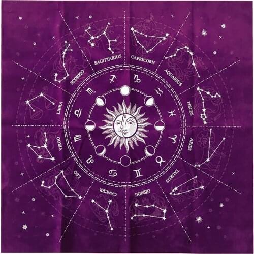 12 Constellations Astrology Tarot Special Tablecloth Divination Card Tablecloth Board Game for Party Entertainment