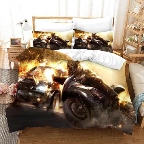 Sport Car 3D Printing Bedding Set Racing Car Duvet Cover Queen Twin Size for Bedroom Decor