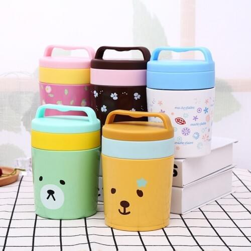 YIHAO 450ML High Quality Hot Sale Vacuum beaker insulation porridge Cartoon childrens mug