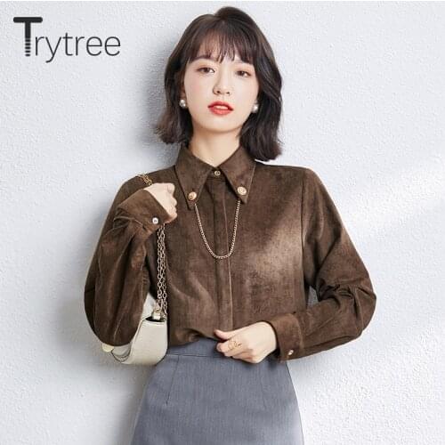 Женские модные рубашки Trytree China At AliExpress
