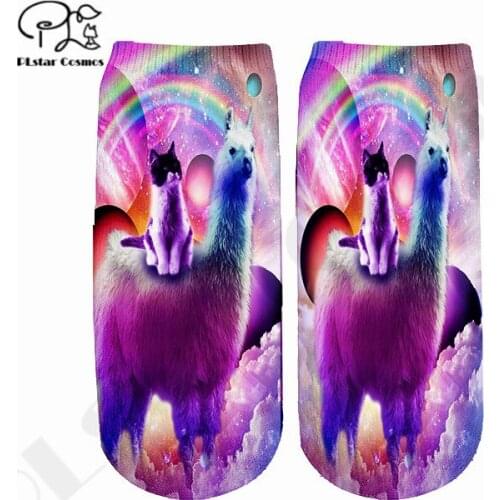 Plstar Cosmos Cartoon Funny 3DPrint Socks Cat Space Art Hippie Psychedelic Man/Women Funny Unisxe High Quality Dropshopping A-1