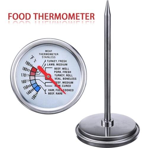 1pc Kitchen Meat BBQ Thermometer Probe Stainless Steel Dial Cooking Thermometer Waterproof For Meat Roast Oven BBQ Grill