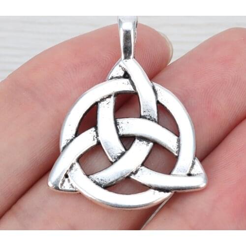 10 x Charms Keltic Knot Trinity Triquetra Statement Pendants 2 Sided For Necklace Jewelry Making Findings
