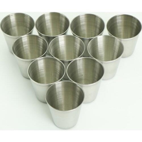 10pcs/set Shot Glass Barware Cup Polished Mini 30ml Silver Stainless Steel Wine Drinking