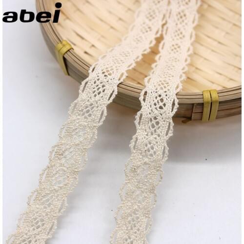 10yards/lot 1.5cm Embroideried Cotton Lace Sewing Accessories Handmade Clothes Material Wedding Craft Scrapbook Ribbon Decors