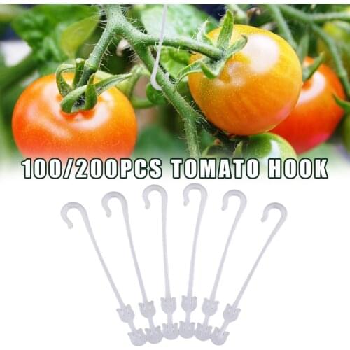 100/200Pcs Tomato Support J Hooks Tomato Plant Support Tomato Ear Hook Prevent Tomatoes Fruit Cluster From Pinching Or Off
