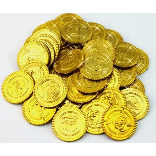 100pcs New Pirates Party Jewelry Plating Gold COINS COINS Toys Game Currency Chip