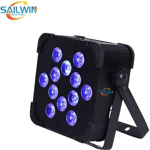 4X LOT Stock 40 Degree 12*18W 6IN1 RGBAW UV DMX512 Built in Wireless IRC LED Flat Par Can Wifi Stage Light Remote