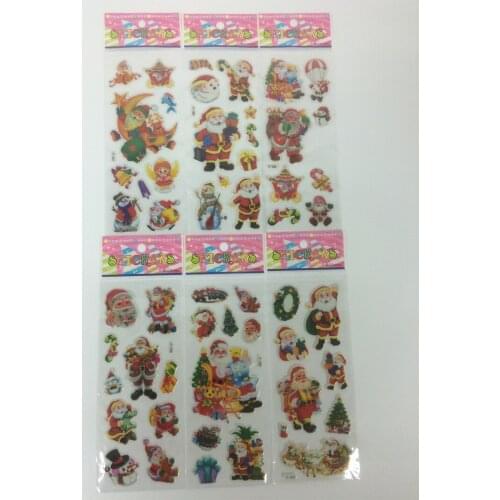 6 sheets/set Christmas Santa Snowman Tree stickers for kids Home decor on laptop 3D sticker decal notebook doodle toys
