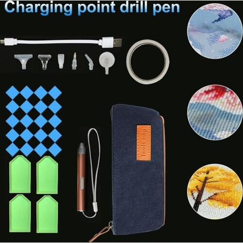 Diamond Painting Rechargeable Luminous Pen Lighting Point Drill Pen Tool Set New Artifact 5D Painting with Diamonds Accessories