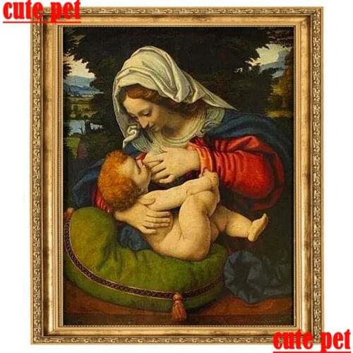 Diamond Painting Religion Mosaic DIY wallpaper Diamond Cross Stitch Kits Diamond Embroidery Round Rhinestones Decoration artwork