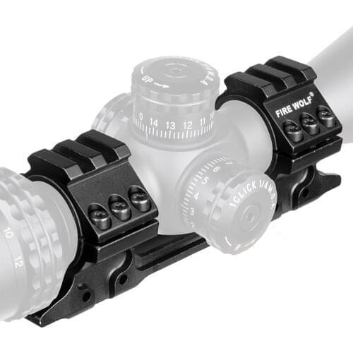 Fire Wolf Aluminum Scope Mount Ring 25.4mm 30mm with Spirit Bubble Level Suit 11mm 20mm Picatinny Weaver Rail for Hunting
