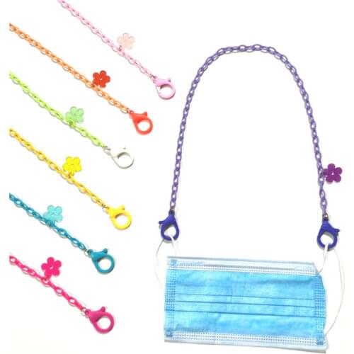 Candy Color Floret Acrylic Adjustable Length Mask Chain Neck Chain Accessories Necklace Strap Holder Jewelry Anti-lost Chain