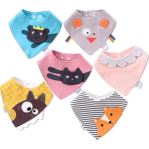 Baby Bibs Waterproof Triangle Cotton Cartoon Child Baberos Bandana Bibs Babador Dribble Bibs Newborn Slabber Absorbent Cloth