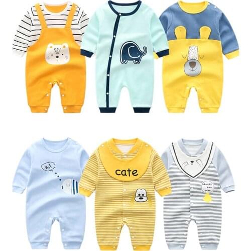 Andy Papa New Arrivals Baby Autumn Long Sleeve Rompers Newborns Cute Animal Printed Jumpsuits Infant Girls Boutique Sleepwears