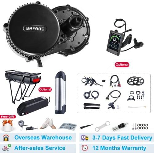 Bafang BBS01B 48V 350W Mid Drive Motor Electric Bike Conversion Kit With 12A/13A/17.5A eBike Battery 8fun BBS01 Electric Bicycle