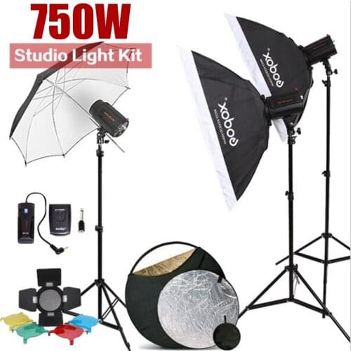Godox 200DI 250Ws 3x 250W Compact Flash Strobe Studio Lighting Head Kit