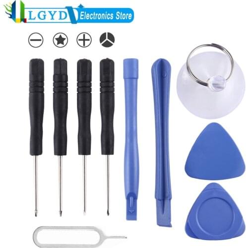 10 in 1 (4xScrewdriver+2xTeardown Rods+1xChuck+2xTriangle on Thick Slices+Eject Pin) Disassembly Repairing Tool for Smart Phones