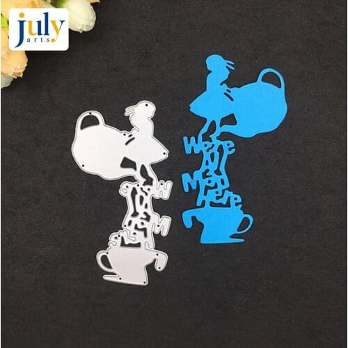 Julyarts Alice in Wonderland Cutting Dies Carbon Steel Silver For DIY Scrapbook Paper Album Embossing Stencil For Handwork Dies