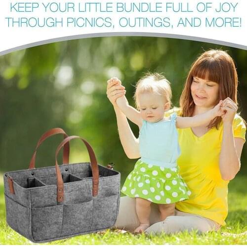 Quality Car Caddy Organiser Baby Diaper Caddy Nappy Organiser Stroller Storage Organizer Diaper Basket For Car Grey Compar Z8Y4