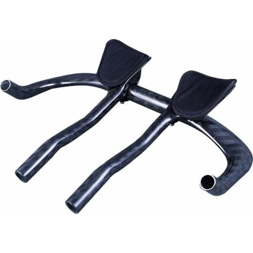 NO LOGO Gloss 12K Carbon Bicycle TT Handlebars Rest Bar Ends Triathlon Aero Bars Bike Bullhorn Road Bicycle TT Bar