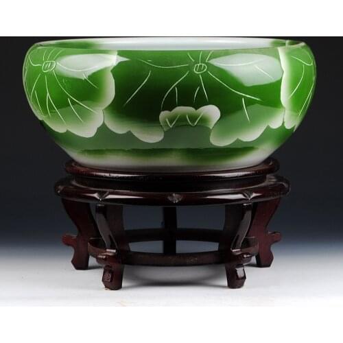 Jingdezhen ceramics manual lotus big goldfish turtle lotus Narcissus pot decoration large cylinder