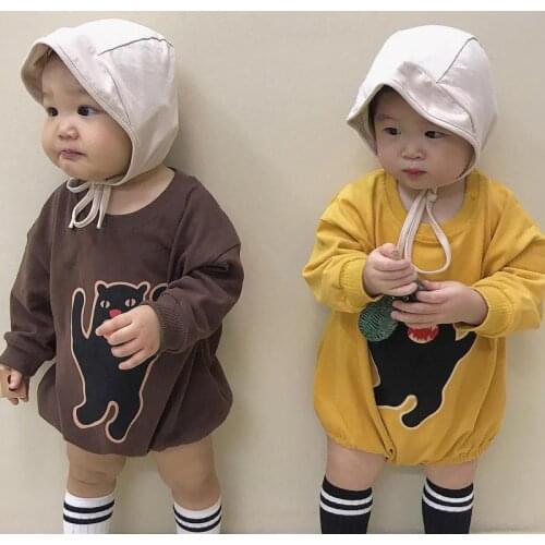 Newborn Baby Bodysuit Spring Autumn Clothes Korean Cotton Cartoon Animal Climbing Jumpsuit For 0-24months Girls Boys Outfits