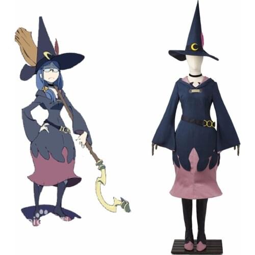 Cosplaydiy Little Witch Academia Cosplay Costume Cartoon Anime Little Witch Academia Professor Ursula Teacher Dress Hat J103