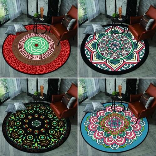 Morocco Style Round Carpets For Living Room Bedroom Anti-Skid Floor Mat Jacquard Pattern Area Room Decor Carpet Child Rugs Home